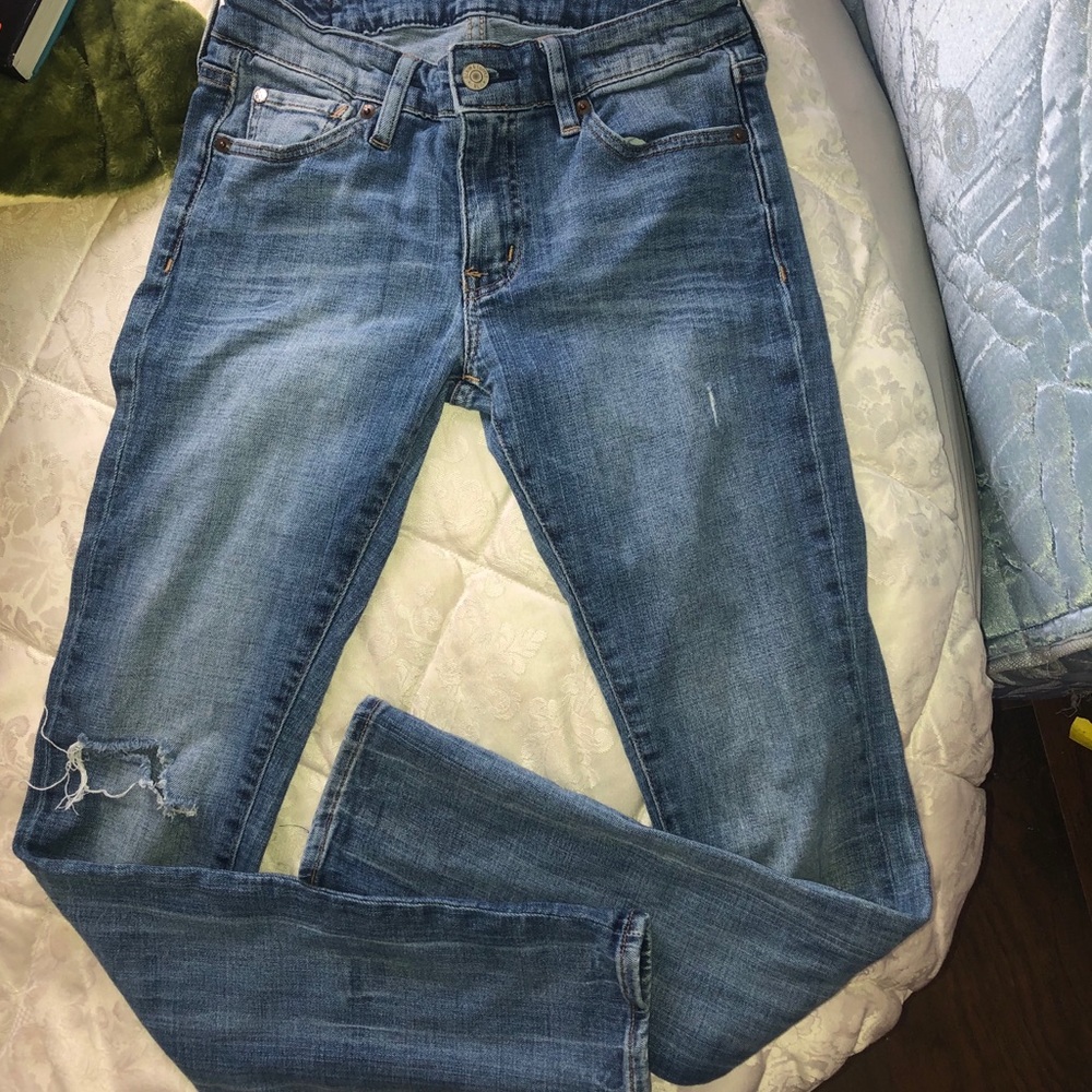 Ralph Lauren blue ripped skinny jeans
